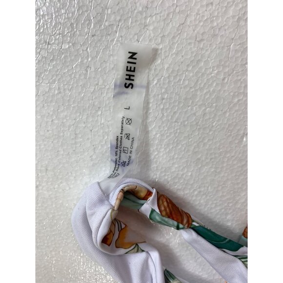 Tropical Print Halter Bikini Large White & Green Two-Piece Swimwear Sexy‎ Beach - Picture 8 of 8